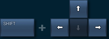 SHIFT + &larr; + ����Ű �Ǵ� SHIFT + &rarr; + ����Ű