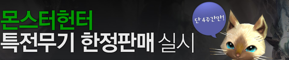 몬스터헌터 특전무기 한정판매 실시