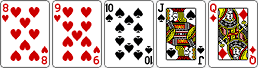 카드 8, 9, 10, J, Q