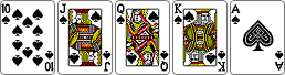 카드 10, J, Q, K, A