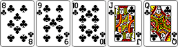 카드 8, 9, 10, J, Q