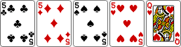 카드 5, 5, 5, 5, Q