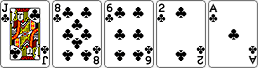 카드 J, 8, 6, 2, A