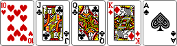 카드 10, J, Q, K, A