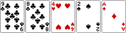 카드 9, 8, 4, 2, A