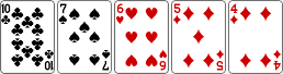 카드 10, 7, 6, 5, 4