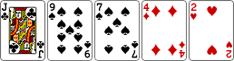 카드 J, 9, 7, 4, 2