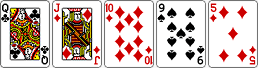 카드 Q, J, 10, 9, 5