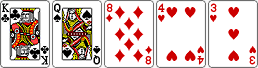 카드 K, Q, 8, 4, 3